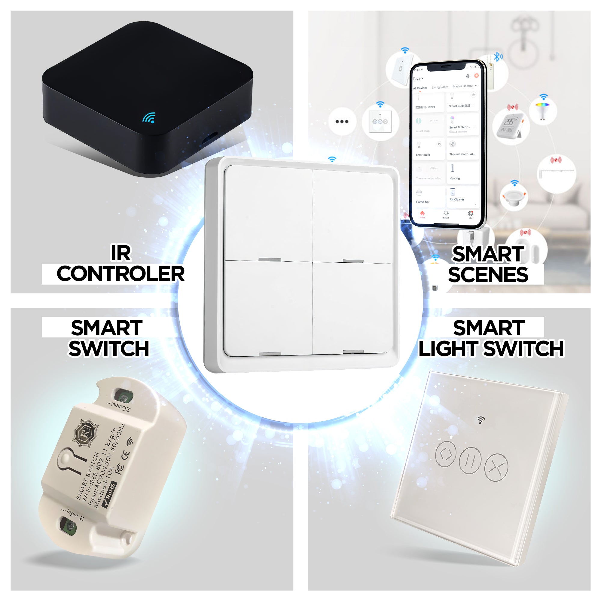 4 Gang Smart Switch - Wireless Multifunction Scene switch